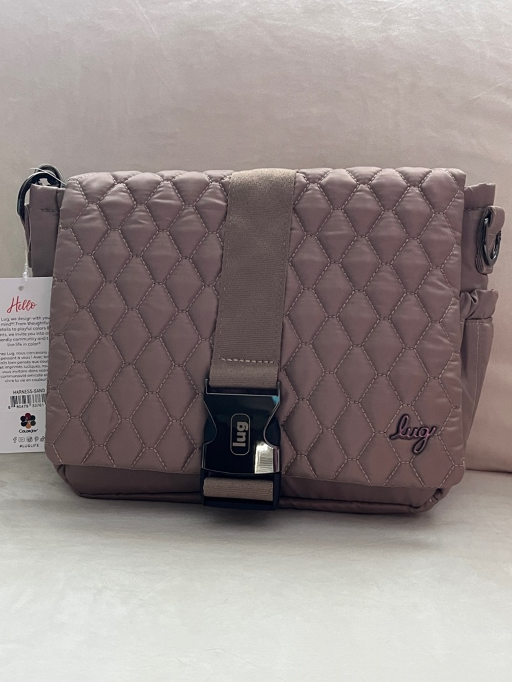 LUG - Harness Quilted Crossbody Bag - Color : Sand